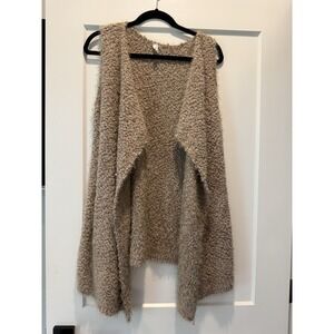 I Love Women's Knit Shawl/Wrap Beige Fringe Solid Polyester/Acrylic M/L